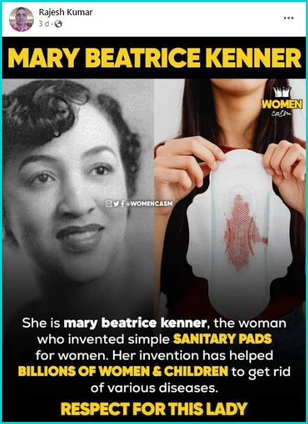 Woman trying to earing sanitary napkins or menstruation pad with