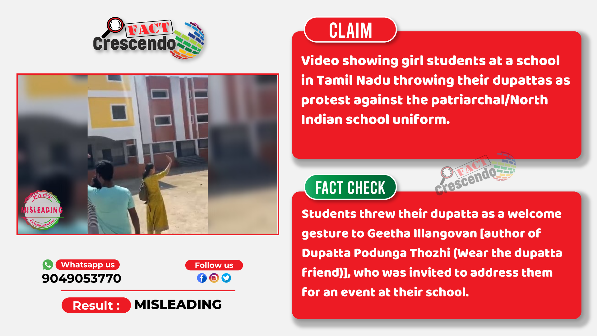 Tamil Nadu School girls threw away their dupatta in protest of school