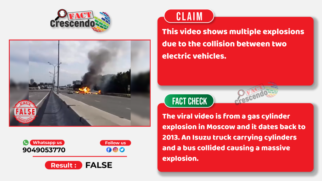 Old video from Moscow shared as electric vehicle collision Fact