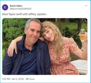 The viral image does not show Taylor Swift with Jeffrey Epstein - Fact