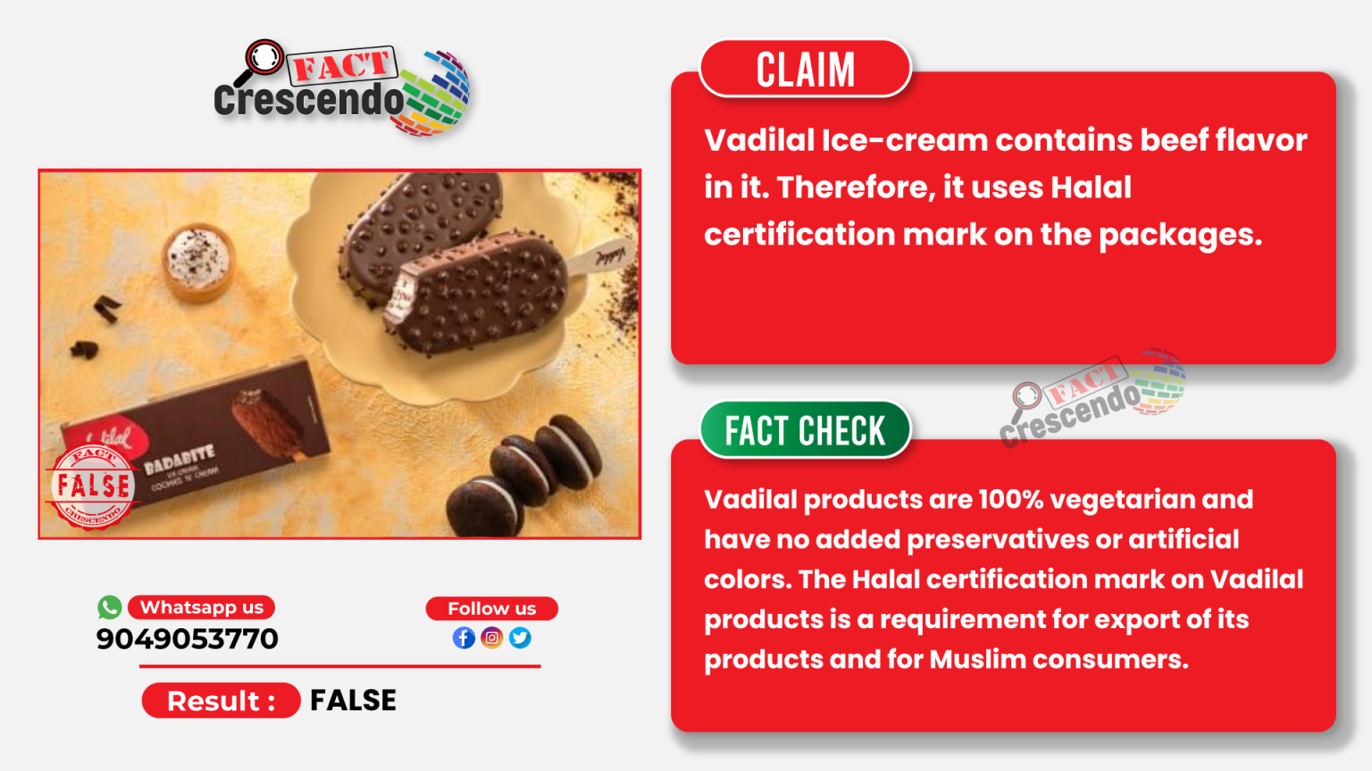 Does Vadilal Icecream contain beef flavor in it? What is the meaning of Halal logo on the
