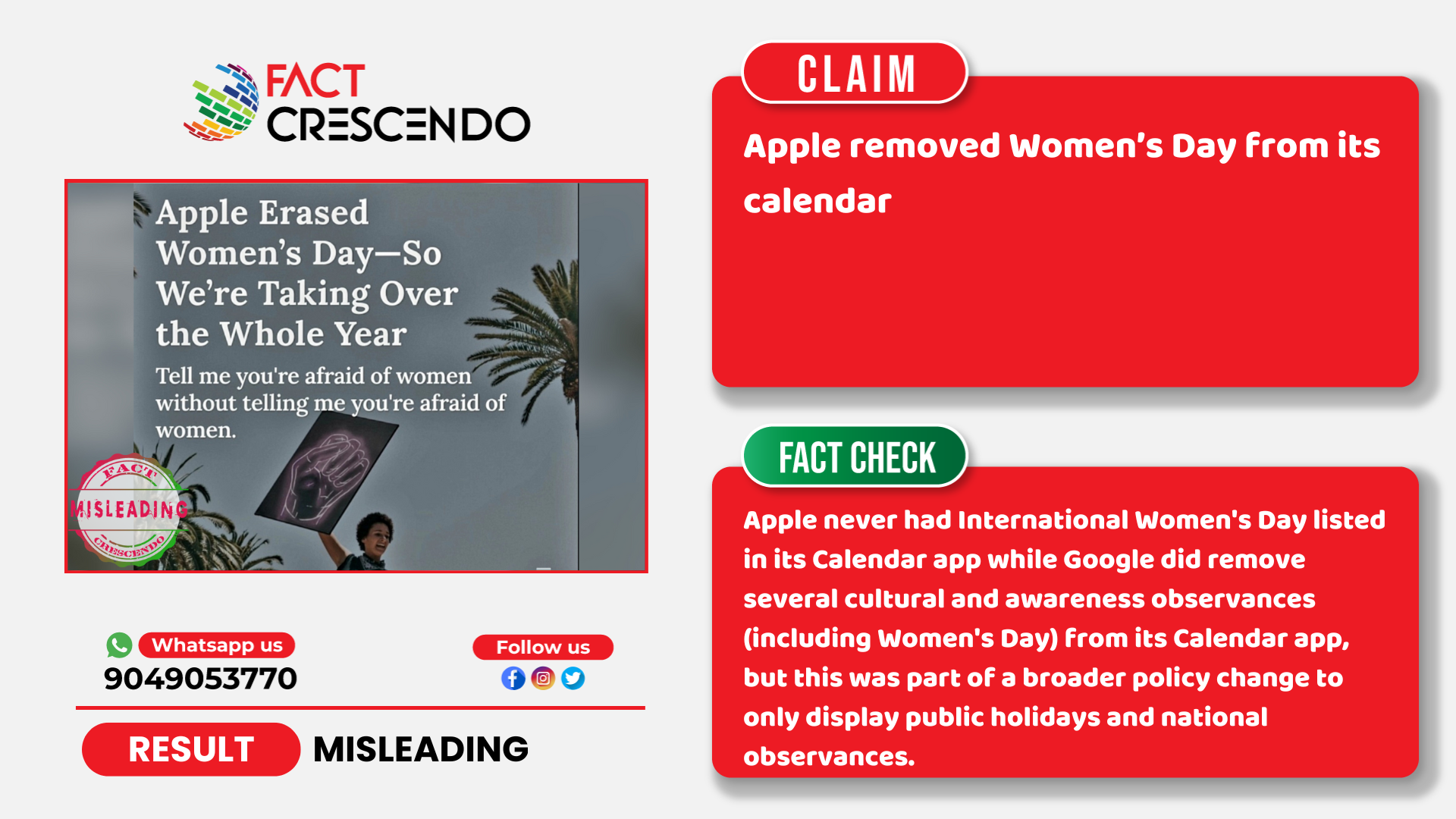 Did Apple and Google Remove International Women’s Day from Their